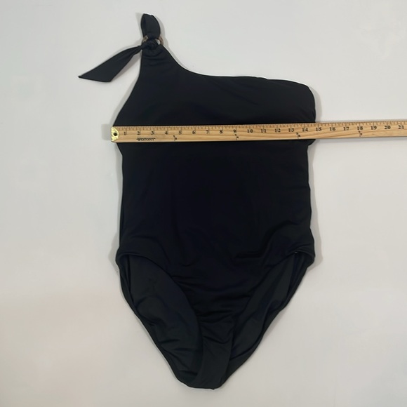 Seafolly One Shoulder One-piece Swimsuit Black Maillot Size 12 EUC - Picture 5 of 15